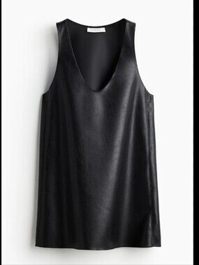 H&M Edition Faux Leather Sleeveless Shift Dress